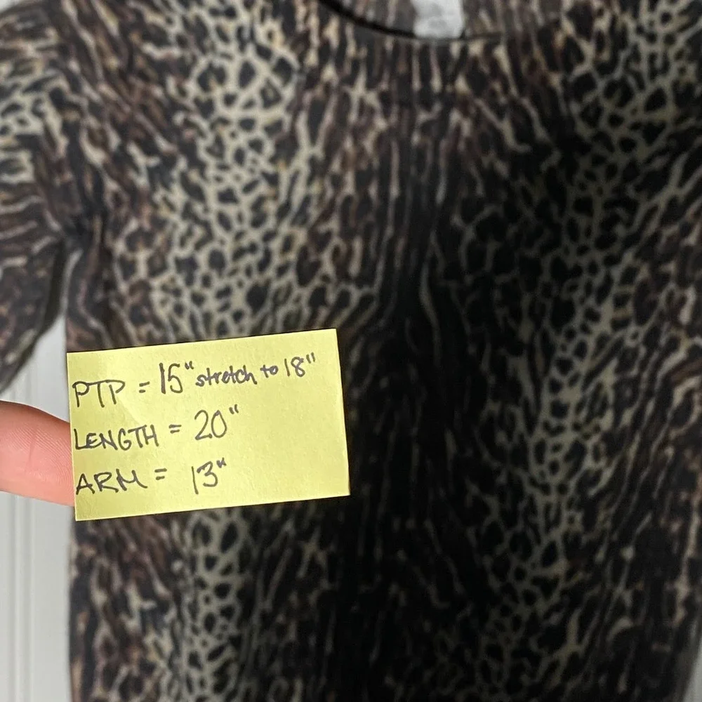 Y2K JCrew Fitted Cheetah Print 100% Merino Wool Leopard Print 2000s Sweater - S
